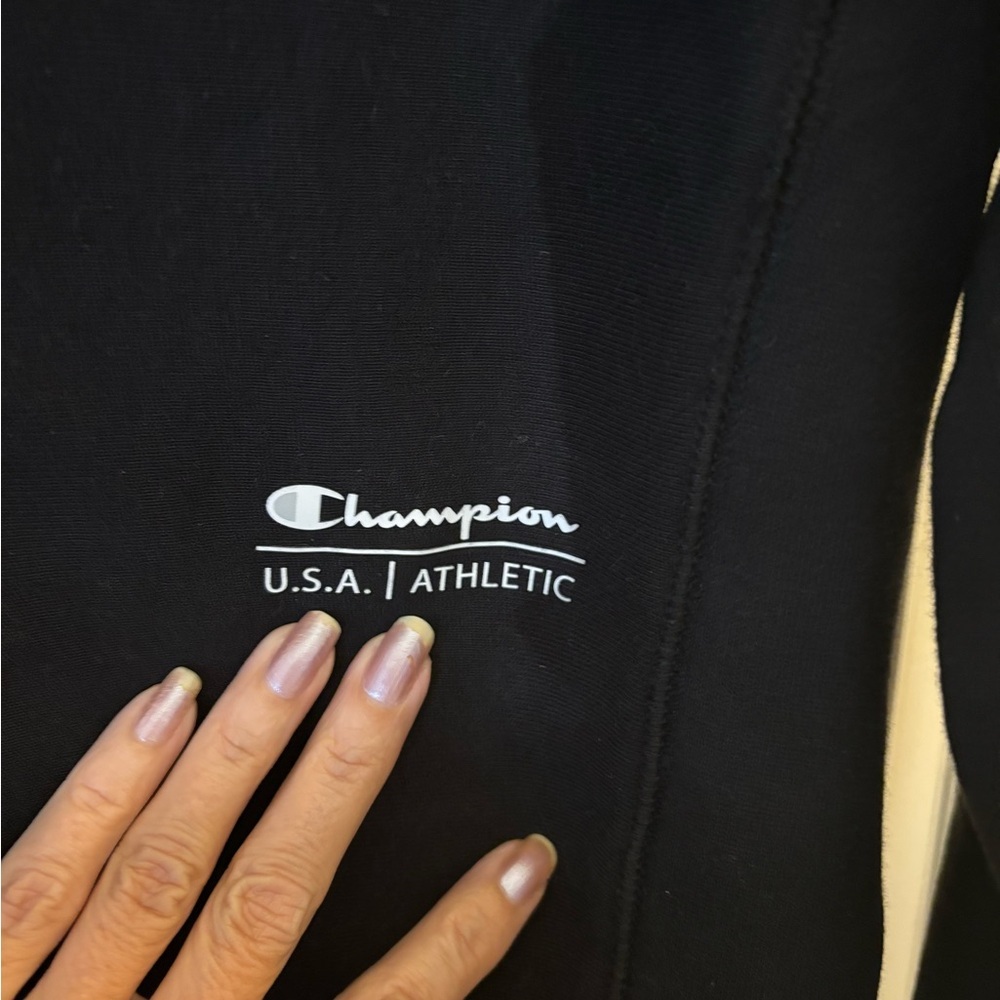 Champion Black Hoodie with White Logo sz small - Picture 4 of 7
